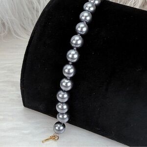 Vintage weighted, metallic blue gray faux Pearl Bracelet